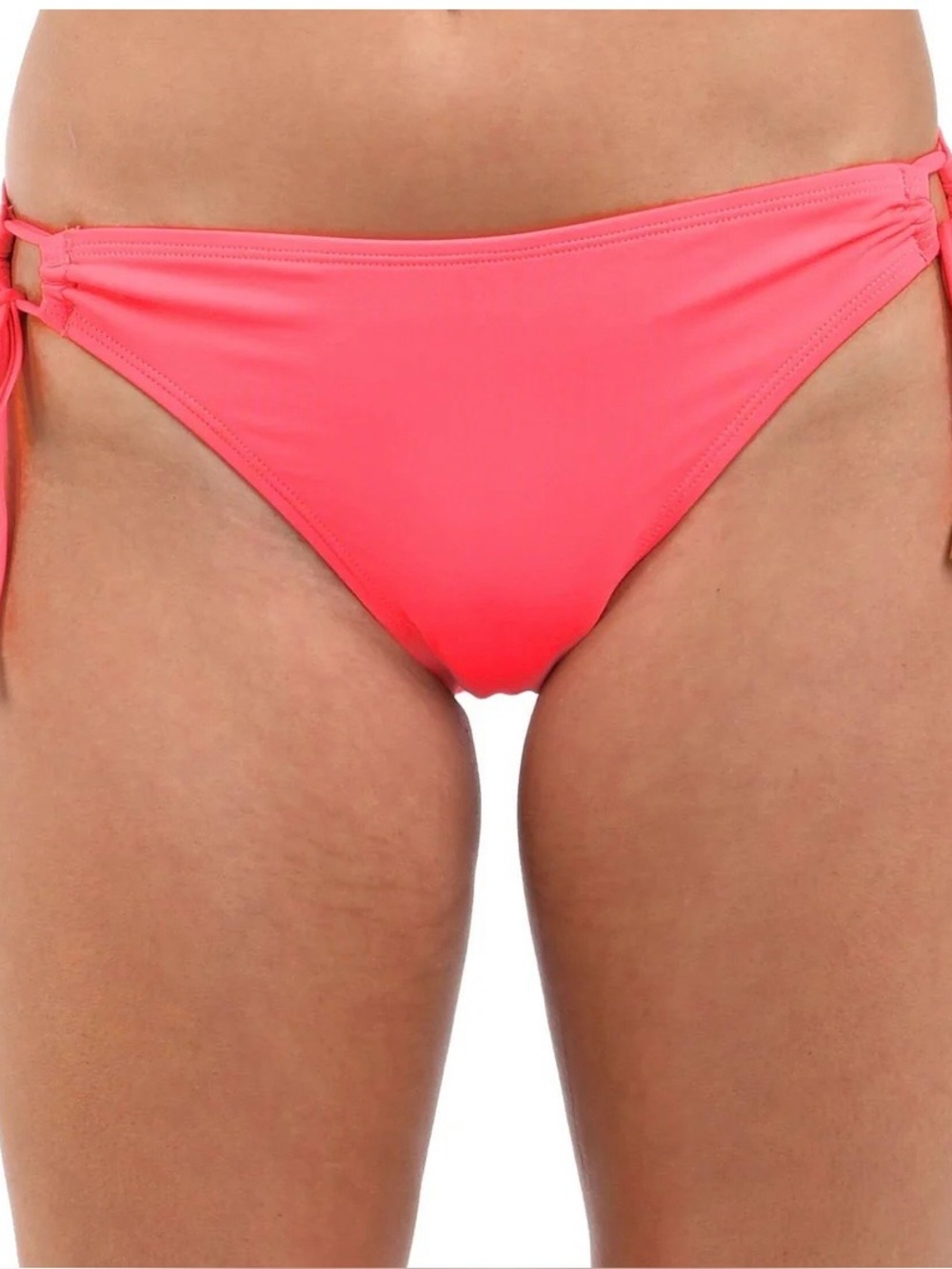 LA BLANCA ISLAND GODDESS CORAL SIDE TIE HIPSTER BIKINI BOTTOMS new with tag